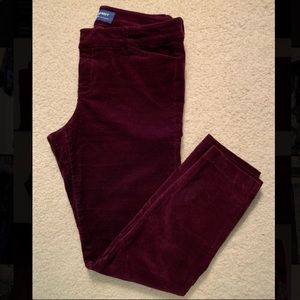 Old Navy Pixie Pants- Burgundy Velvet